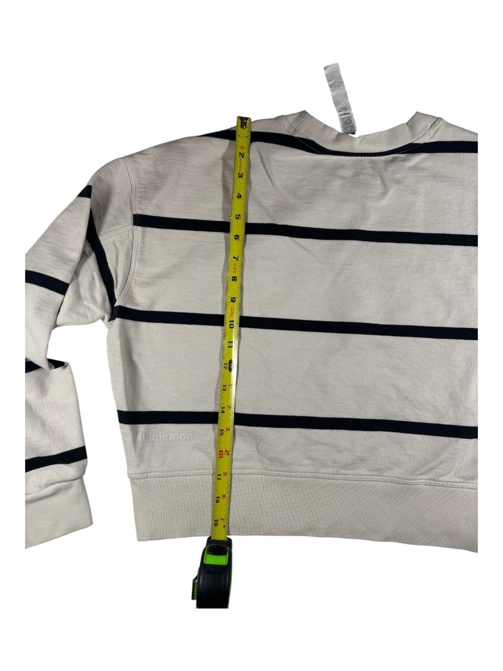 lululemon Perfectly Oversized Cropped Crew Striped Womens Size 6 Athleisure - Picture 5 of 7